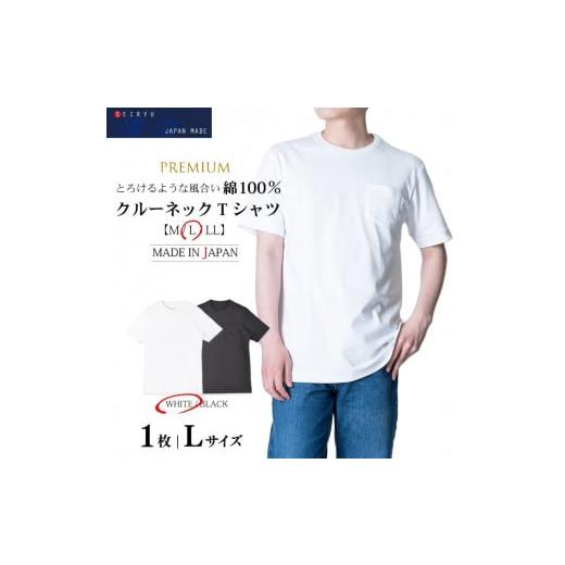 ふるさと納税 服 男 愛媛県 松山市 メンズ クルーネック 半袖 Tシャツ 1枚 白 スビンプラチナム 綿100% ホワイト(STKJ23-040) ホワイト / Lサイズ