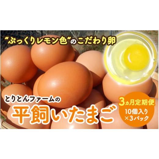 ふるさと納税 卵(鶏、烏骨鶏等) 和歌山県 田辺市 3カ月定期便 とりとんファームの平飼いたまご10個入り×3パック / 田辺市 卵 たまご 鶏卵 平飼い 卵かけ…