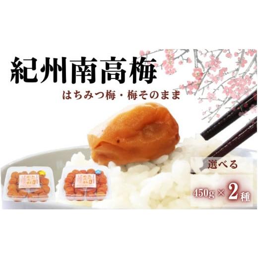 ふるさと納税 加工品等 梅干 和歌山県 田辺市 ご家庭用紀州南高梅 選べる2種セット450g×2種 はちみつ&梅そのまま / 田辺市 紀州南高梅 南高梅 梅干し 梅干…