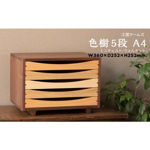 ふるさと納税 家具 収納家具 北海道 東神楽町 チェスト 5段 木製 レターケース A4 ウォルナット 工房 アームズ_1