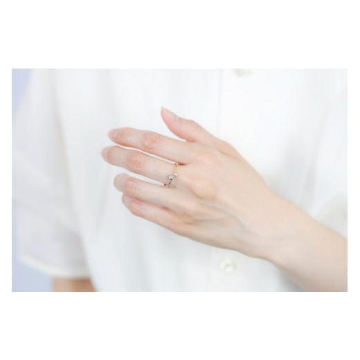 ふるさと納税 アクセサリー リング 山梨県 甲府市 サイズ：15号 〈 甲府ジュエリー 〉K18／Pt900　BLOCKデザイン　コンビカラー　プチダイヤ　リング　GD-604…_5