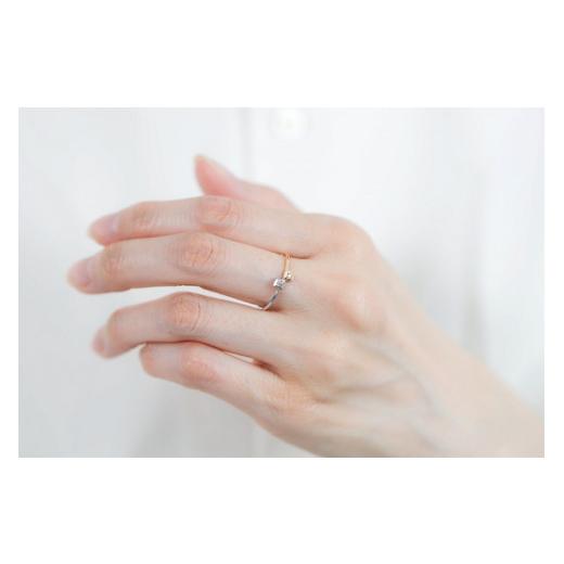 ふるさと納税 アクセサリー リング 山梨県 甲府市 サイズ：15号 〈 甲府ジュエリー 〉K18／Pt900　BLOCKデザイン　コンビカラー　プチダイヤ　リング　GD-604…_6