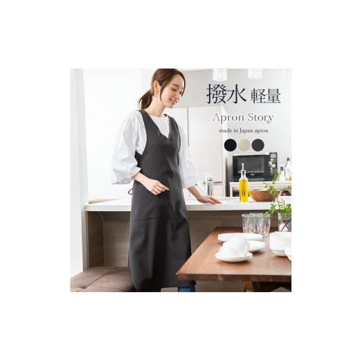 ふるさと納税 服 女 香川県 さぬき市 撥水軽量タブリエ エプロン(チャコール) チャコール