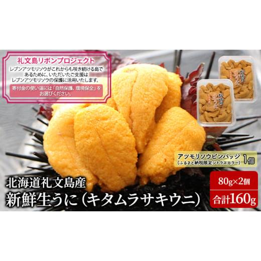 ふるさと納税 ウニ 北海道 礼文町 先行予約 礼文島リボンプロジェクト 北北海道 礼文島産 新鮮生うに( キタムラサキウニ )80g×2個 ウニ 雲丹 魚貝類 海の幸…