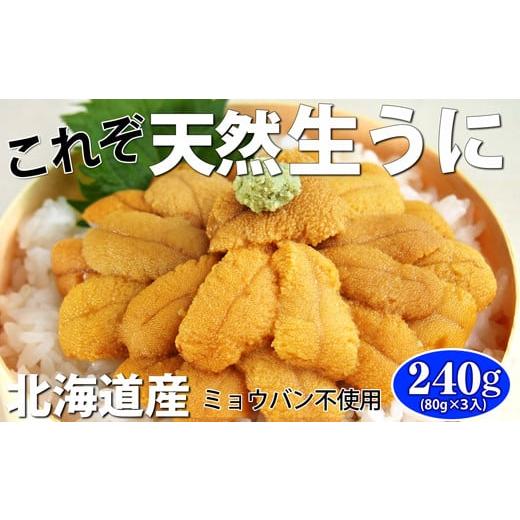 ふるさと納税 北海道 寿都町 無添加!!北海道産天然塩水うに80g×3p!