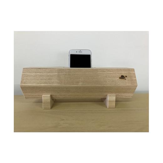 ふるさと納税 楽器 新潟県 加茂市 桐エコスピーカー 木地仕上（組子付）《サイズ（外寸）：幅280 × 高100 × 奥90 (mm)》桐タンスにも使用している最高級桐材…_1