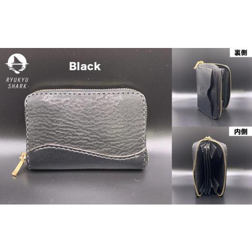 ふるさと納税 財布 沖縄県 うるま市  ふるさと納税 サメ革コインケースCowMix　Black　財布　財布　革製品　工芸品　サメ　鮫　RYUKYU SHARK　革　ファッショ…の画像