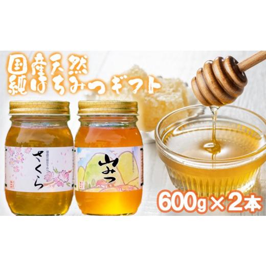 ふるさと納税 加工品等 はちみつ 福岡県 小郡市 はちみつ 化粧箱入り 国産 天然 純はちみつ 600g×2本セット さくら＆やまみつ ギフト 《包装対応、手提げ袋付…_1