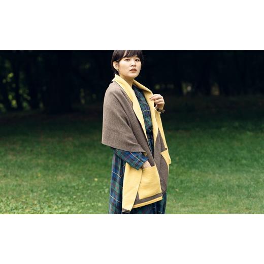 ふるさと納税 小物 ストール・マフラー 新潟県 五泉市 ストール CLEMATIS 接結カラフルストール ( たたきポケット・イエロー・Fサイズ ) | レディース メンズ …