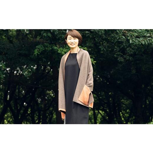 ふるさと納税 小物 ストール・マフラー 新潟県 五泉市 ストール CLEMATIS 接結カラフルストール ( たたきポケット・オレンジ・Fサイズ ) | レディース メンズ …