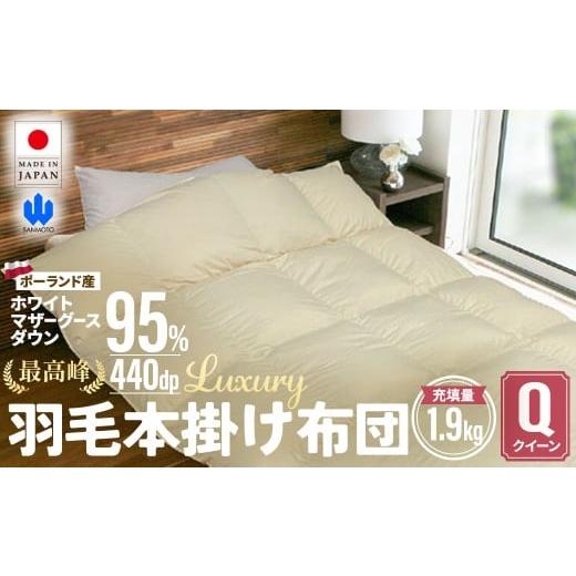ふるさと納税 タオル・寝具 掛け布団 山梨県 甲斐市  本掛け布団 羽毛掛け布団 Luxury（ラグジュアリー）（クイーン：220cm×210cm）ポーランド産ホワイトマ…の画像