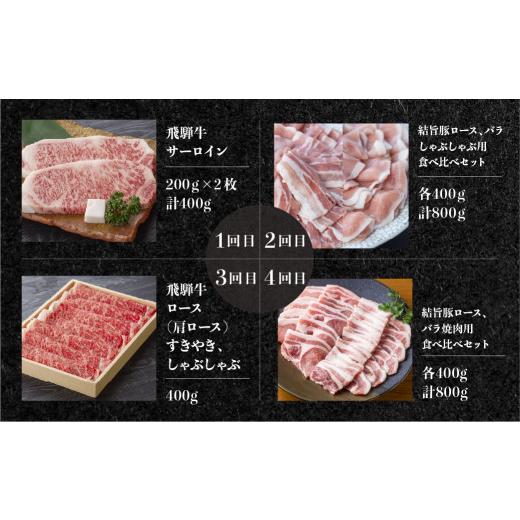 ふるさと納税 牛肉 セット 岐阜県 白川村 《定期便10回》飛騨牛＆結旨豚　食べきりタイプ スペシャル定期便 10か月 焼肉 サーロイン ロース モモ すき焼き し…