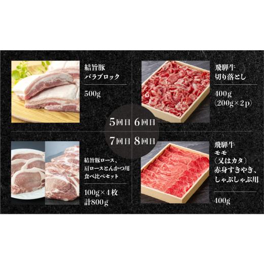 ふるさと納税 牛肉 セット 岐阜県 白川村 《定期便10回》飛騨牛＆結旨豚　食べきりタイプ スペシャル定期便 10か月 焼肉 サーロイン ロース モモ すき焼き し…