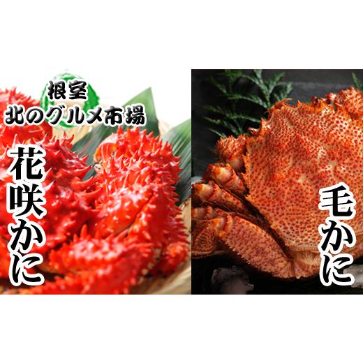ふるさと納税 カニ 毛ガニ 北海道 根室市 D-76009 毛かに・花咲かにセット_1