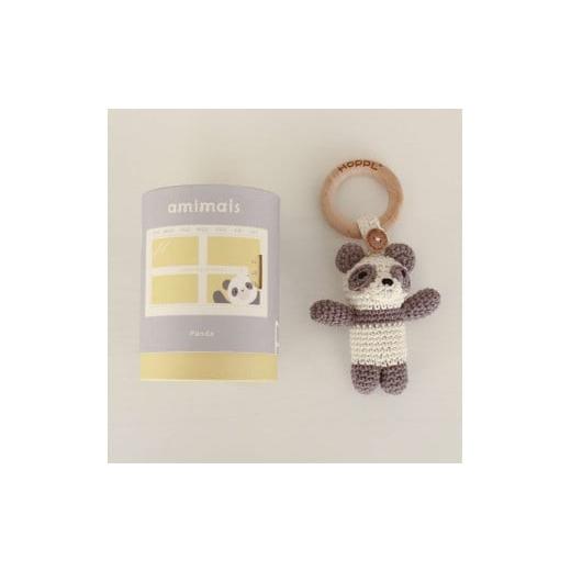 ふるさと納税 雑貨・日用品 ぬいぐるみ 兵庫県 三木市 HOPPL 手編みのおもちゃＡｍｉｍａｌｓ（マスコットタイプ・パンダ） パンダの画像