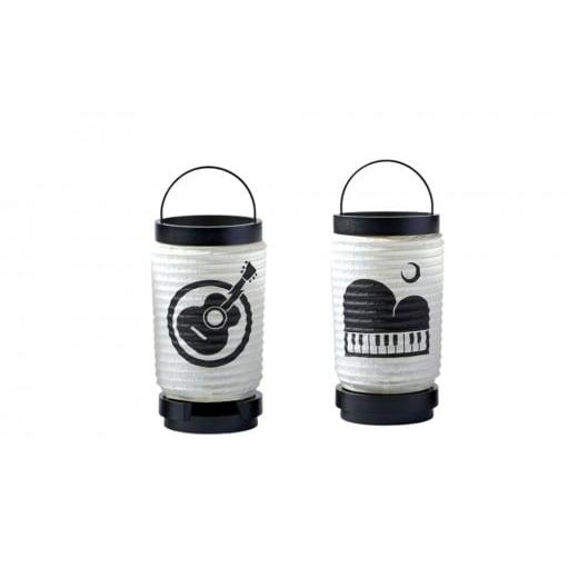 ふるさと納税 伝統技術 東京都 荒川区 江戸手描提灯 スマホスピーカー OTO CHOCHIN(丸に稲妻ギター&山ピアノに月) 009-003-3 丸に稲妻ギター&山ピアノに月