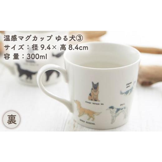 ふるさと納税 食器・グラス マグカップ 岐阜県 多治見市  美濃焼 温度で変化する器 温感 犬 マグカップ 『ゆる犬 (3)』 丸モ高木陶器 TBA185の画像