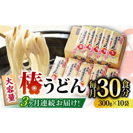 ふるさと納税 長崎県 新上五島町 【全3回定期便】【一番コシの強い！】椿 うどん 300g×10袋 五島うどん 保存食 【中本製麺】 [RAO016]｜furusatochoice｜02