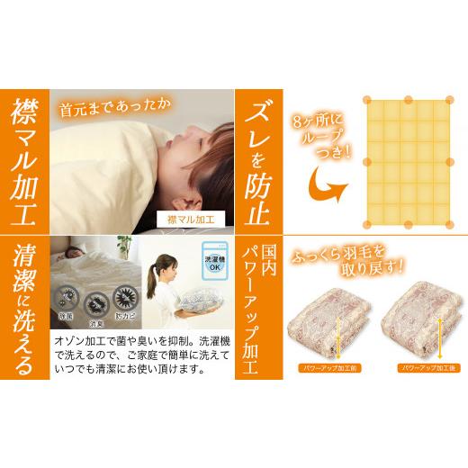 ふるさと納税 宮崎県 都城市 【アイボリー】片寄らない羽毛肌掛ふとん 