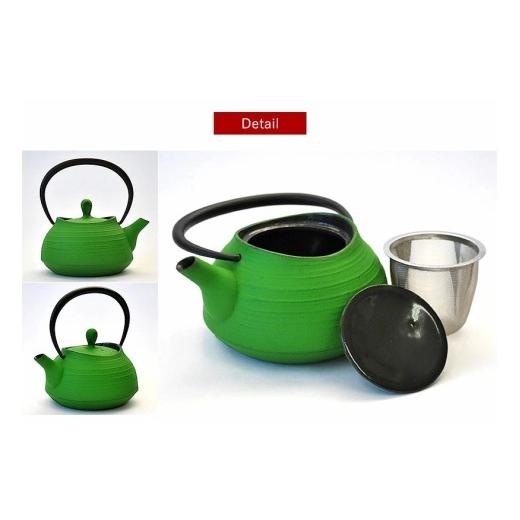 ふるさと納税 民芸品・工芸品 岩手県 盛岡市 南部鉄器 ティーポット刷毛目0.4L（グリーン） グリーン_2
