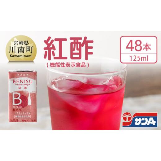 ふるさと納税 果汁飲料 宮崎県 川南町 サンA 紅酢(機能性表示食品)125ml 紙パック 48本 国産 九州産 宮崎県産 梅 紅酢 梅風味 ドリンク 飲料 酢