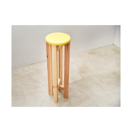 ふるさと納税 雑貨・日用品 茨城県 守谷市 ダークブラウン 小さなスツール イエロー |スツール 木製 椅子 イス おしゃれ 腰掛け チェア 雑貨 日用品 インテ…