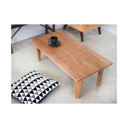 ふるさと納税 雑貨・日用品 茨城県 守谷市 ブラウン 折りたたみテーブル (チェック柄) 机 ローテーブル table おしゃれ 折りたたみ 雑貨 日用品 インテリア …