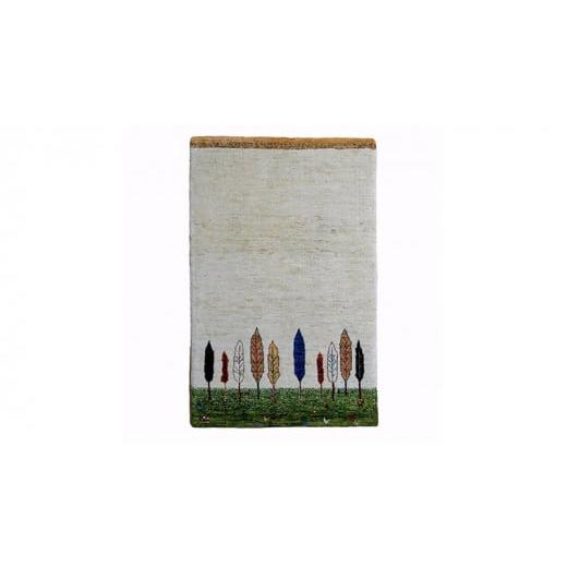 ふるさと納税 織物・繊維品 茨城県 つくばみらい市  限定1品 ギャッベ ルリバフ 125×81cm 手織り 最高級 天然 ウール100% 草木染 リビングサイズ おしゃれ か…の画像
