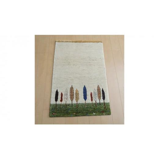 ふるさと納税 織物・繊維品 茨城県 つくばみらい市  限定1品 ギャッベ ルリバフ 125×81cm 手織り 最高級 天然 ウール100% 草木染 リビングサイズ おしゃれ か…の画像