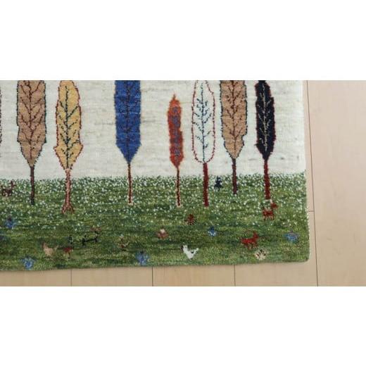 ふるさと納税 織物・繊維品 茨城県 つくばみらい市  限定1品 ギャッベ ルリバフ 125×81cm 手織り 最高級 天然 ウール100% 草木染 リビングサイズ おしゃれ か…の画像