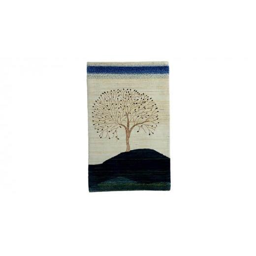 ふるさと納税 織物・繊維品 茨城県 つくばみらい市  限定1品 ギャッベ ルリバフ 123×78cm 手織り 最高級 天然 ウール100% 草木染 リビングサイズ おしゃれ か…の画像