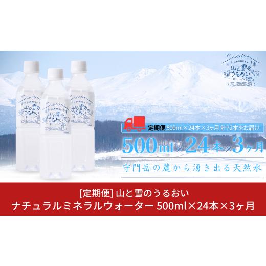 ふるさと納税 水・ミネラルウォーター 500mL〜999mL 新潟県 三条市  定期便500ml×24本×3か月 ナチュラルミネラルウォーター 計500ml×72本 3か月連続でお届…の画像