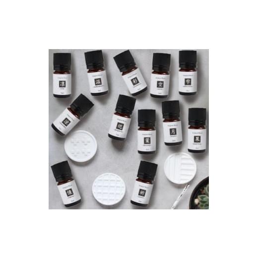 ふるさと納税 アロマ・入浴剤 アロマ用品 愛知県 尾張旭市 ease12ヶ月のブレンドオイル(5ml×12本)+アロマストーンMONO3種セット 1419811の画像