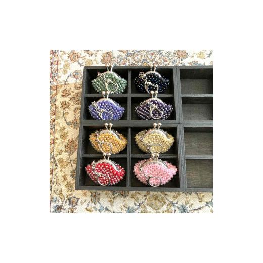 ふるさと納税 雑貨・日用品 神奈川県 相模原市 アッシュイエロー(黄土色) 選べるカラー ハンドメイドのビーズがま口キーホルダー(シルバー) アッシュイエ…