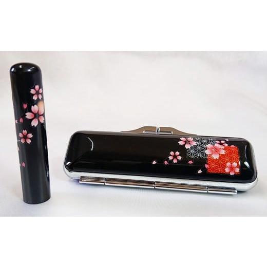 ふるさと納税 文房具・玩具 山梨県 身延町 黒水牛印鑑花ごよみ(サクラ)