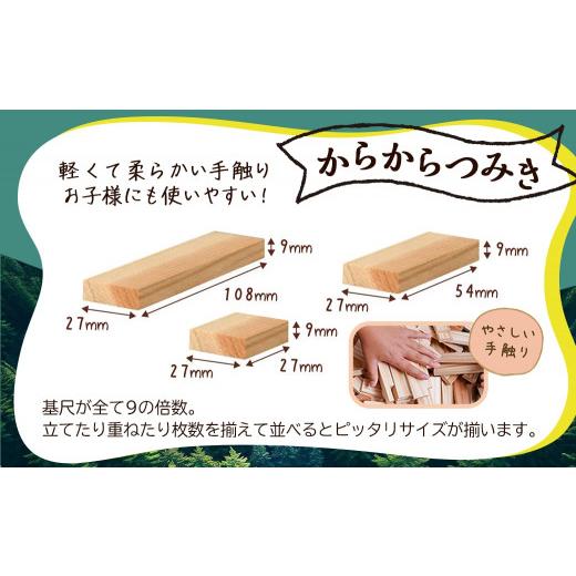 ふるさと納税 木工品・竹工品 宮崎県 都城市 都城市産スギ「からからつみき」3種類クリエイティブセット 680P入 _MB-D901_(都城市) 都城市産杉 つみき からか…の画像