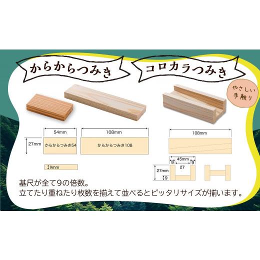 ふるさと納税 木工品・竹工品 宮崎県 都城市 都城市産スギ「コロカラ」\u0026「からからつみき」3種類クリエイティブセット 504P入 _AI-D903_(都城市) 都城市産…の画像