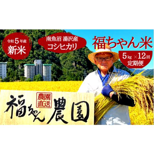 【中古品 】 ふるさと納税 新潟県 湯沢町 令和5年産【精米5kg／12回定期便】谷川連峰の清流で育ったブランド米「福ちゃん米」 【湯沢産コシヒカリ】 【BCD2670681735】(94080円)