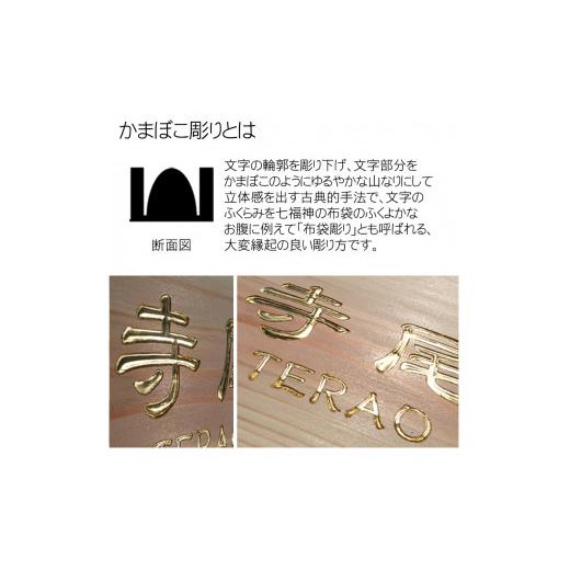 ふるさと納税 木工品・竹工品 京都府 福知山市 木製金箔かまぼこ彫り表札 正方形 (18cm×18cm×3cm・1枚) fc-ZG007 天法株式会社_2