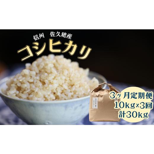 ふるさと納税 米 コシヒカリ 長野県 佐久穂町 定期便3ヵ月 佐久穂とさや農園のコシヒカリ 玄米5kg×2袋 計30kg(ST-T506)