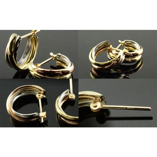 ふるさと納税 アクセサリー ピアス 山梨県 中央市 スリーカラー K18