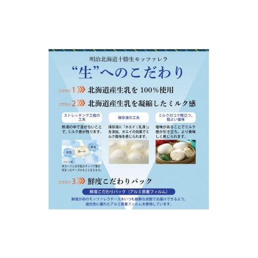 ふるさと納税 加工品等 チーズ 北海道 芽室町  3ヵ月定期便 明治北海道十勝チーズ 生モッツァレラ６個 セット 計3回 me003-070-t3c ／おつまみ 冷蔵便 詰め合…_3