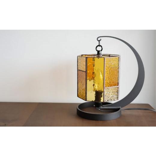 ふるさと納税 家具 インテリア・寝具・収納 愛知県 瀬戸市 Nijiiro Lamp のステンドグラスのテーブルランプ サークルクリア アンバー ／ ランプ オリジナル ギ…_3