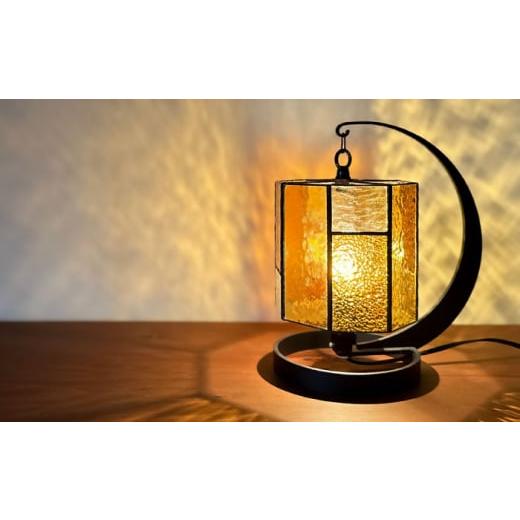 ふるさと納税 家具 インテリア・寝具・収納 愛知県 瀬戸市 Nijiiro Lamp のステンドグラスのテーブルランプ サークルクリア アンバー ／ ランプ オリジナル ギ…_4
