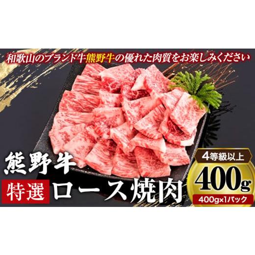 ふるさと納税 牛肉 ロース 和歌山県 岩出市 「熊野牛」特選ロース焼肉400g 4等級以上 株式会社松源[30日以内に出荷予定(土日祝除く)]和歌山県 岩出市 特選…