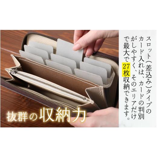 ふるさと納税 財布 福井県 大野市  6色から選べる 職人こだわりの手染め長財布（スロットカードタイプ） ブルー イニシャル名入れ対応 O-024002_01 ブルーの画像