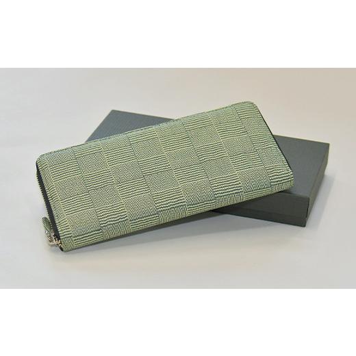ふるさと納税 財布 山形県 新庄市 最上新庄織「ウォレット（長財布）」（緑） サイフ さいふ F3S-1745 緑の画像