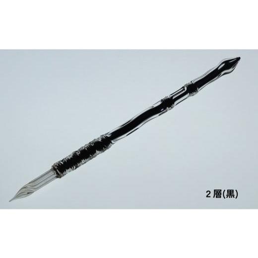 ふるさと納税 文房具・玩具 東京都 台東区 ガラスペン オリジナルひねり 軸径10mm (カラー:2層(黒)) 2層(黒)