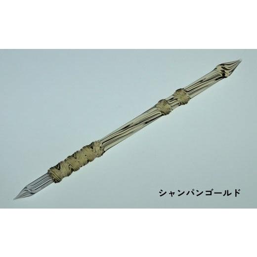 ふるさと納税 文房具・玩具 東京都 台東区 ガラスペン オリジナルひねり 軸径11mm (カラー:シャンパンゴールド) シャンパンゴールド