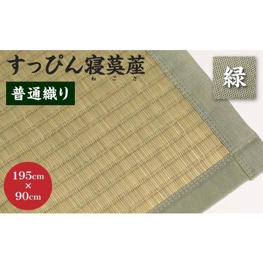 ふるさと納税 熊本県 八代市 [緑]すっぴん寝茣蓙 普通織り 195cm×90cm ねござ 熊本県産 [緑]